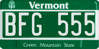VT license plate BFG555