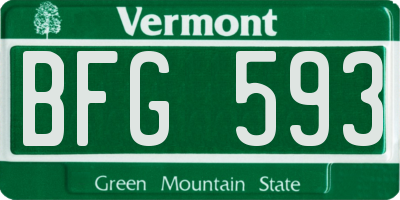 VT license plate BFG593