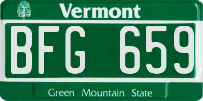 VT license plate BFG659