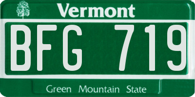 VT license plate BFG719