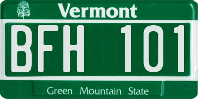 VT license plate BFH101