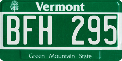 VT license plate BFH295