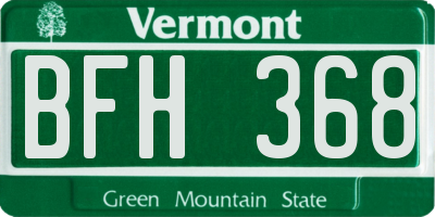 VT license plate BFH368