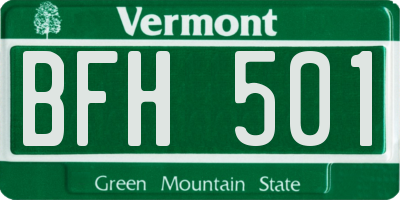 VT license plate BFH501