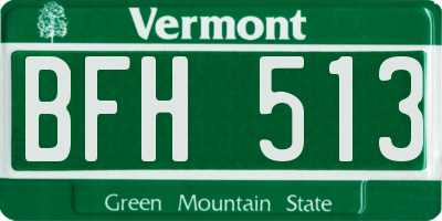 VT license plate BFH513