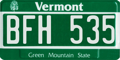 VT license plate BFH535