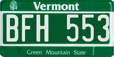 VT license plate BFH553