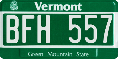 VT license plate BFH557