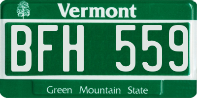 VT license plate BFH559