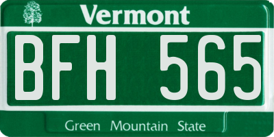 VT license plate BFH565