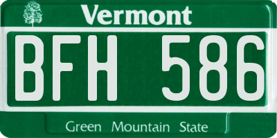 VT license plate BFH586