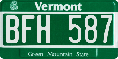 VT license plate BFH587