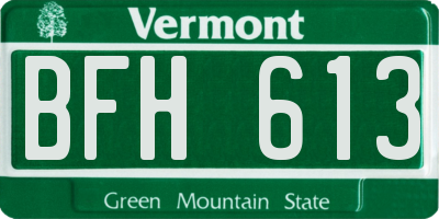 VT license plate BFH613
