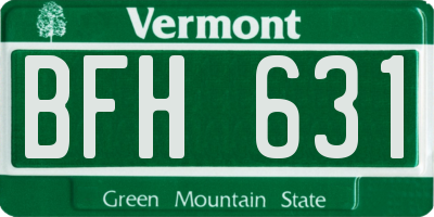 VT license plate BFH631