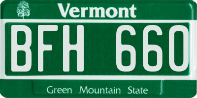 VT license plate BFH660