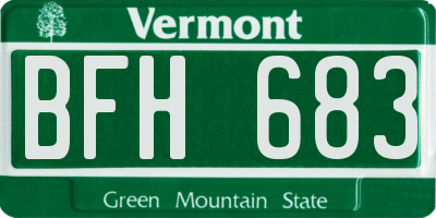 VT license plate BFH683