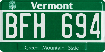 VT license plate BFH694