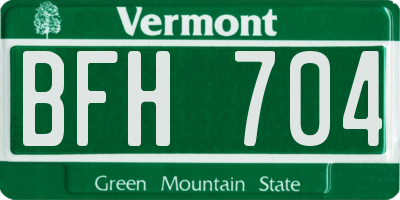 VT license plate BFH704