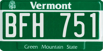 VT license plate BFH751