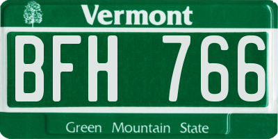 VT license plate BFH766