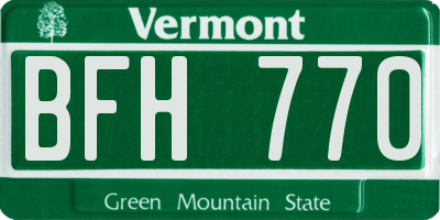VT license plate BFH770