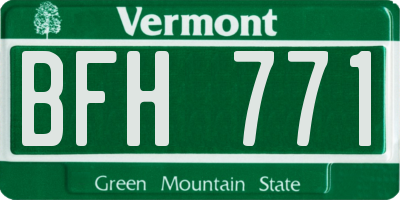 VT license plate BFH771