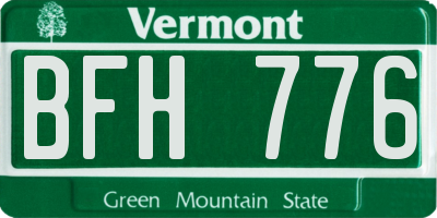 VT license plate BFH776