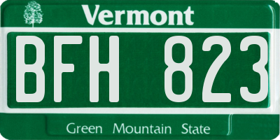 VT license plate BFH823