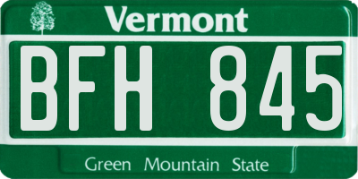 VT license plate BFH845