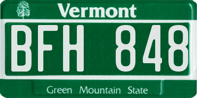 VT license plate BFH848