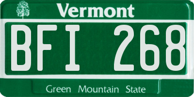 VT license plate BFI268
