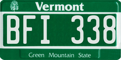 VT license plate BFI338