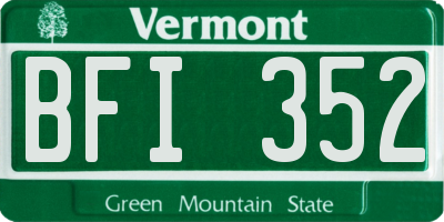 VT license plate BFI352