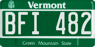 VT license plate BFI482