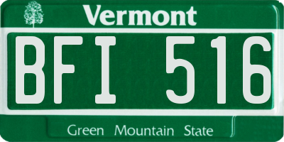 VT license plate BFI516