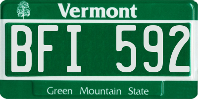 VT license plate BFI592