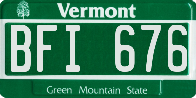 VT license plate BFI676