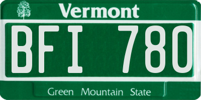 VT license plate BFI780