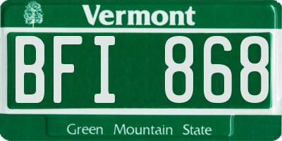 VT license plate BFI868