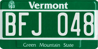 VT license plate BFJ048