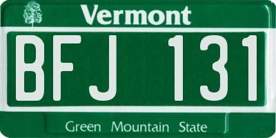 VT license plate BFJ131