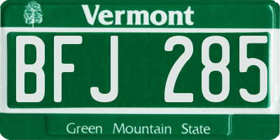 VT license plate BFJ285
