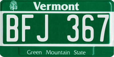 VT license plate BFJ367
