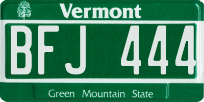 VT license plate BFJ444