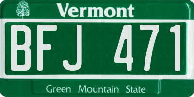 VT license plate BFJ471
