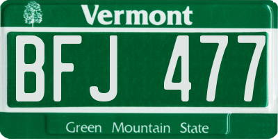VT license plate BFJ477
