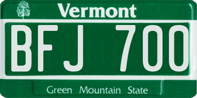 VT license plate BFJ700