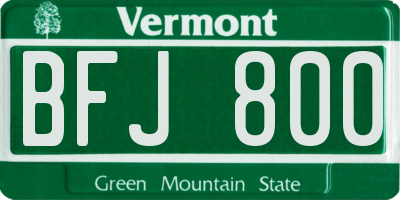 VT license plate BFJ800