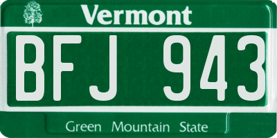 VT license plate BFJ943