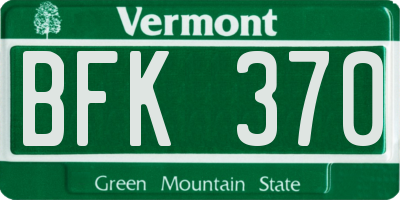 VT license plate BFK370